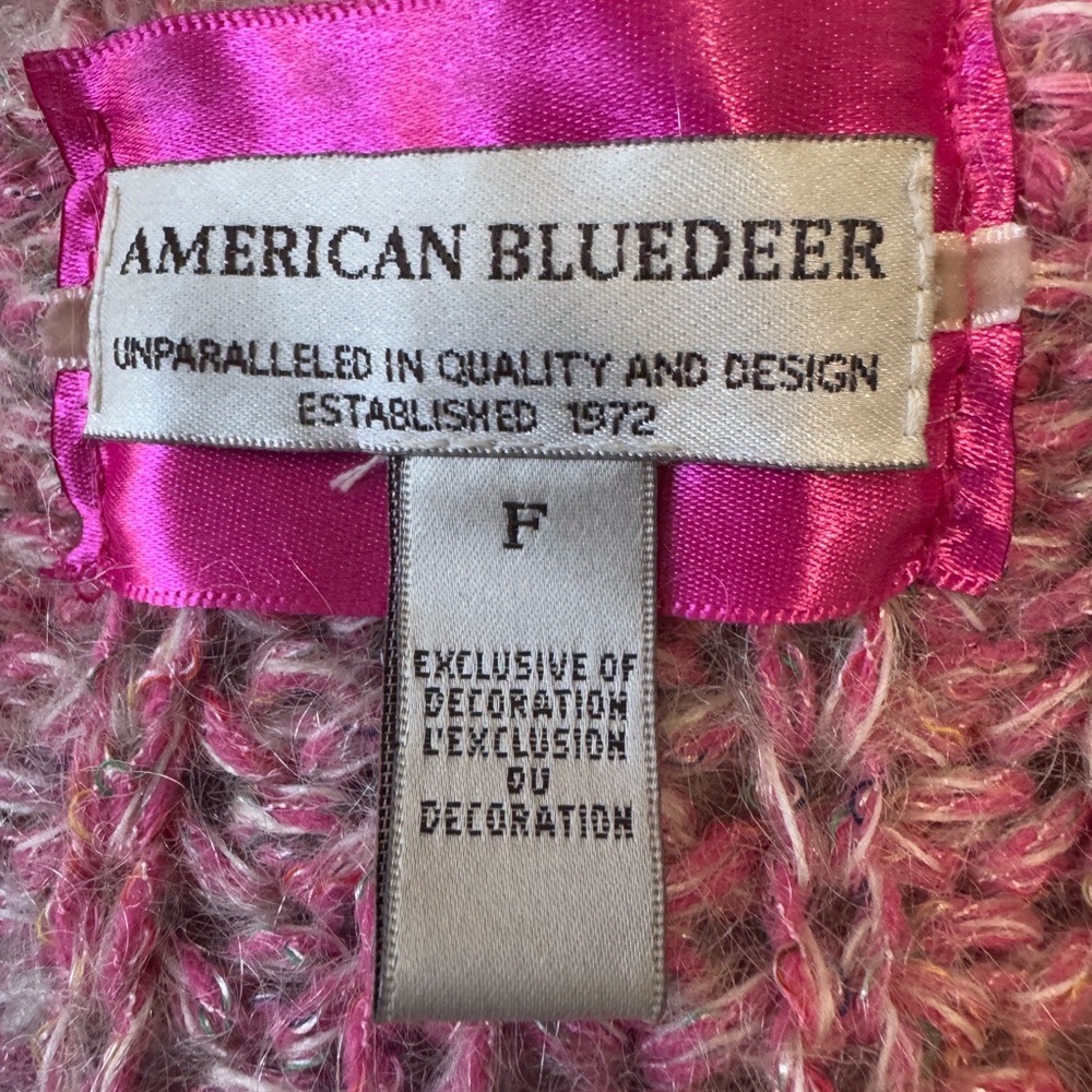 American Blueberry Unparalleled Quality and Design Pink Knit Cardigan with Belt - Picture 9 of 9